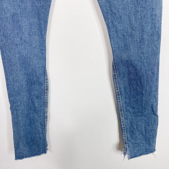 Rag & Bone Womens 27 Blue Skinny Leg with Raw Angled Fray Hem in Commodore Wash - Picture 8 of 13
